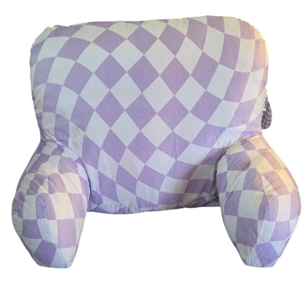 Tilly's Lounge Chair Pillow Lavender and White Check